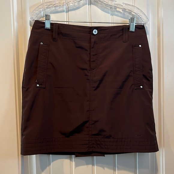 Brown Ralph Lauren Golf skirt with shorts attached preppy sporty athleisure sz 6 - Picture 1 of 11